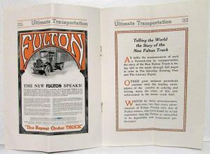1919 Fulton Model C Ultimate Transportation Sales Brochure with Extra