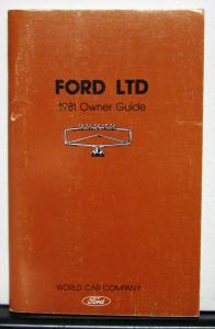 1981 Ford LTD Owners Operators Manual Original