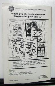 1981 Ford LTD Owners Operators Manual Original