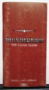 1981 Ford Thunderbird Owners Operators Manual Original