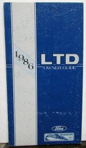 1986 Ford LTD Owners Operators Manual Original