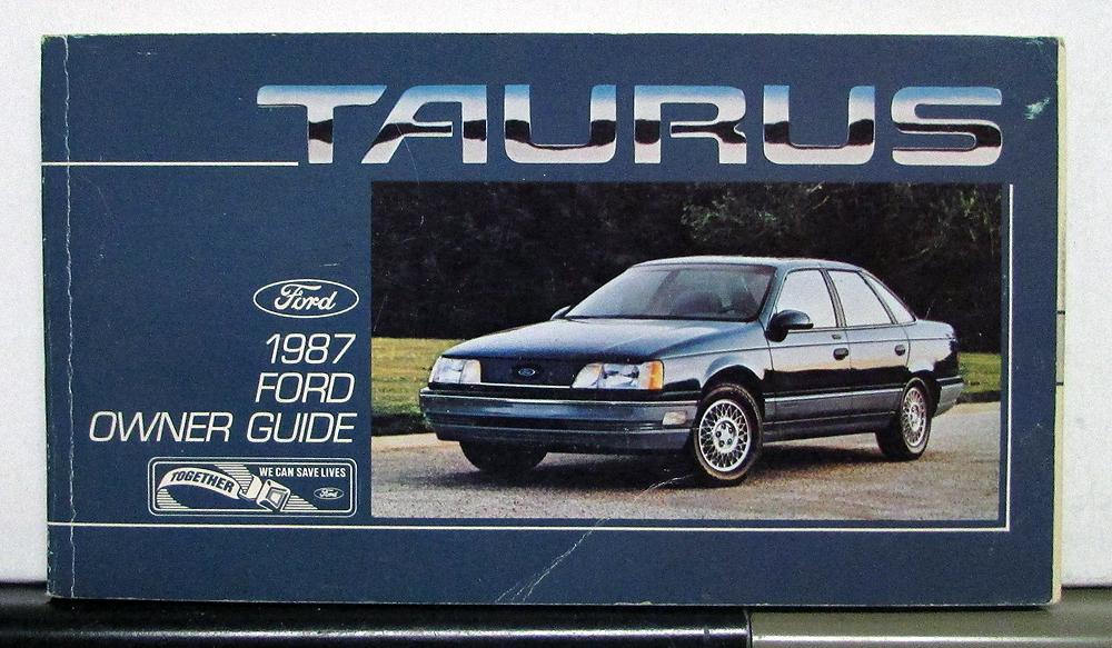 1987 Ford Taurus Owners Operators Manual Original