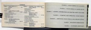 1987 Ford Taurus Owners Operators Manual Original