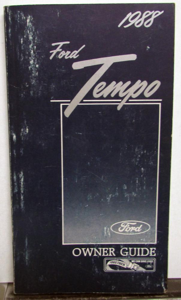 1988 Ford Tempo Owners Operators Manual Original