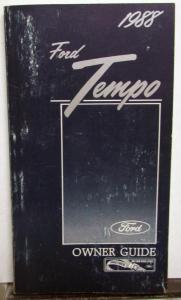 1988 Ford Tempo Owners Operators Manual Original