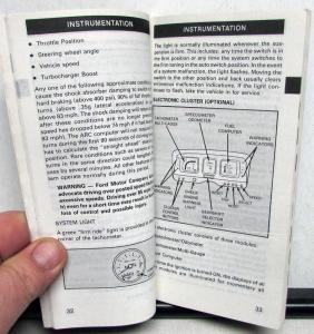1988 Ford Thunderbird Owners Operators Manual Original
