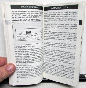 1988 Ford Thunderbird Owners Operators Manual Original