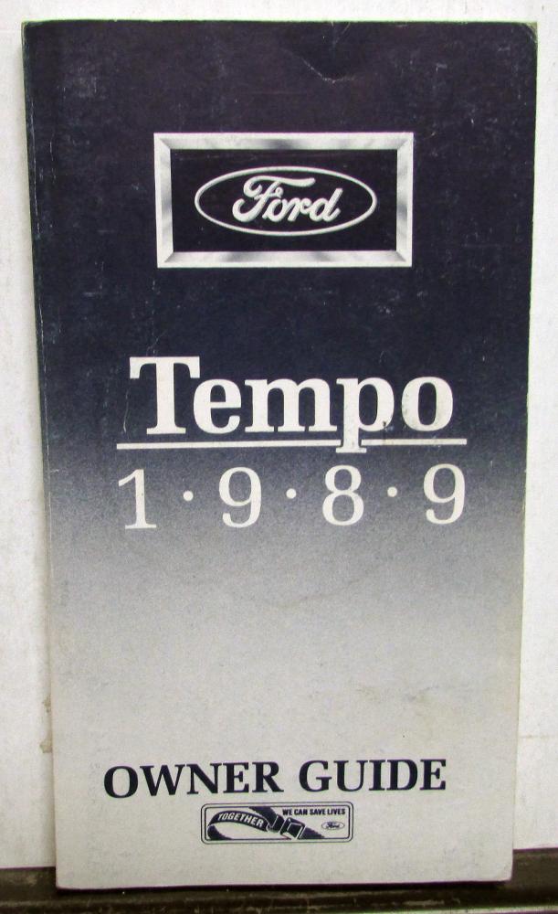 1989 Ford Tempo Owners Operators Manual Original