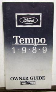1989 Ford Tempo Owners Operators Manual Original
