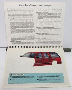 1992 Chevrolet Truck Dealer Sales Cutaway Illustrations C/K Pickup Suburban