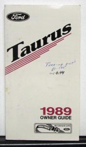 1989 Ford Taurus Owners Operators Manual Original