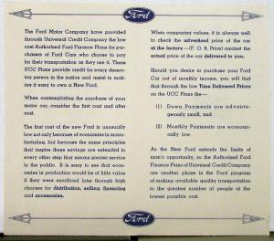 1935 Ford Finance Univeral Credit Co Sales Folder Original
