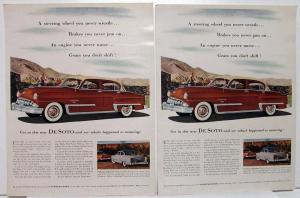 1953 De Soto Firedome V8 Powermaster 6 Ad Slick Proof Pair Chrysler 10x13