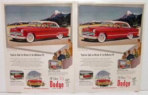 1953 Dodge V8 or 6 Coronet Ad Slick Proof Pair Original 10x13