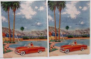 1953 Plymouth Cranbrook Magazine Ad Slick Proof Pair Advertising Original 11x14