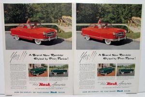 1953 Nash Rambler Airflyte Pinin Farina Magazine Ad Slick Proof Pair Orig 10x13