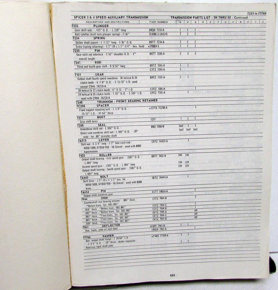 1970 Ford Truck Parts Catalog Manual F 100 250 350 Pickup Volume 2