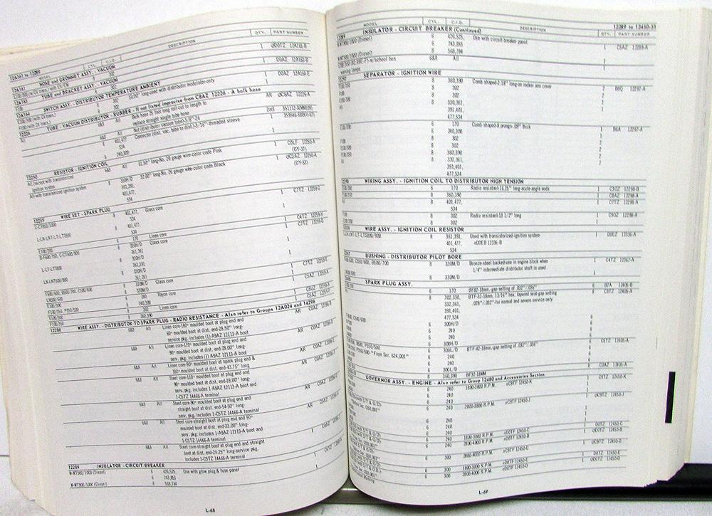 1970 Ford Truck Parts Catalog Manual F 100 250 350 Pickup Volume 2