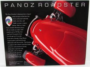 1992 Panoz Roadster Custom Aluminum Body Sports Car Dealer Sales Data Card