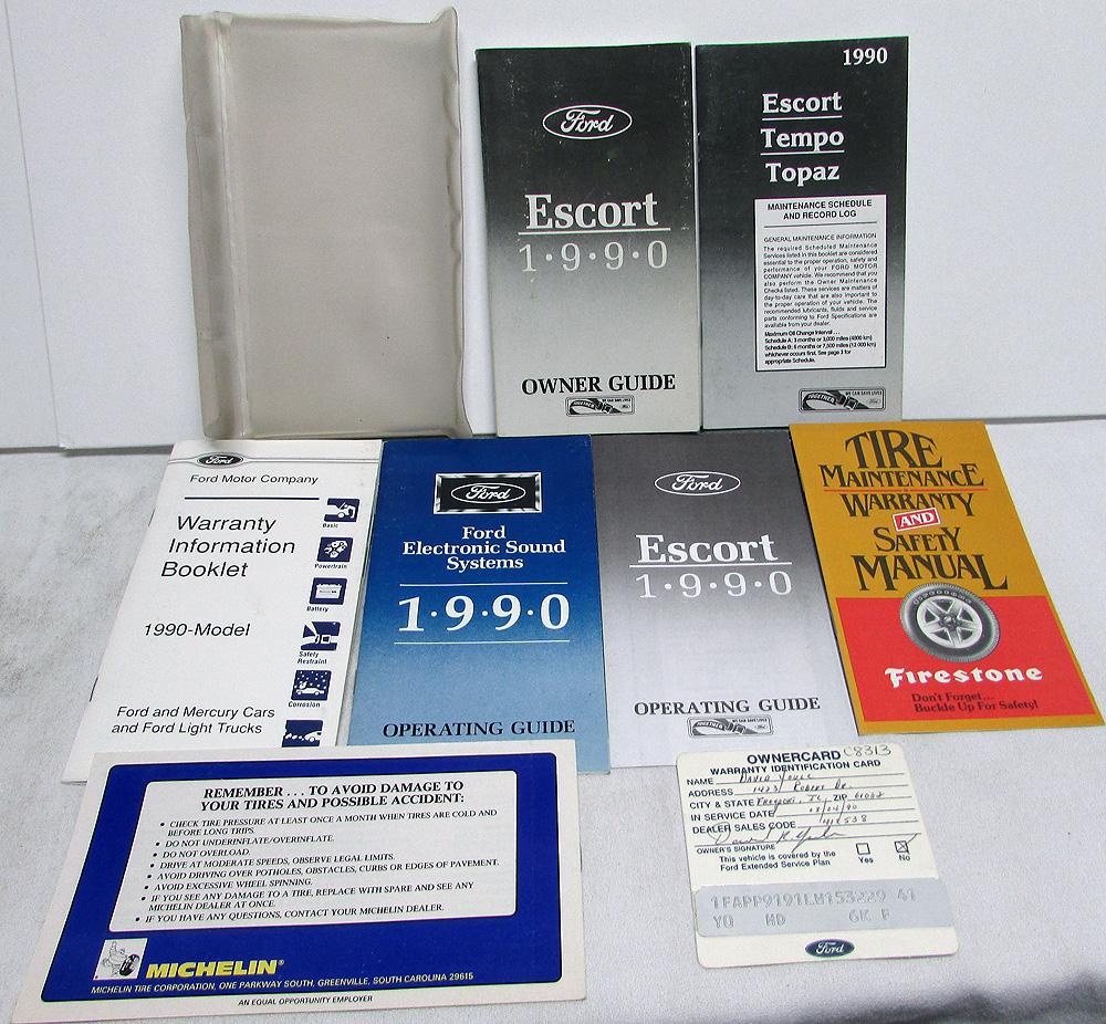 1990 Ford Escort Owners Operators Manual Original With Extras