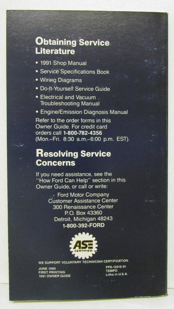 1991 Ford Tempo Wiring Diagram