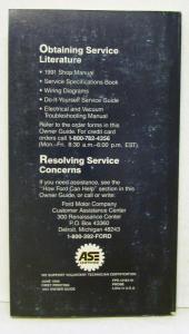 1991 Ford Probe Owners Operators Manual Original