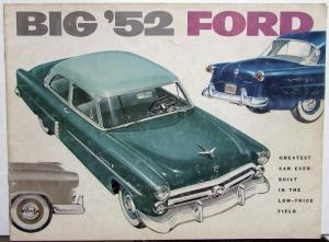 1952 Ford Mainline Customline Crestline XL Color Sales Brochure Original