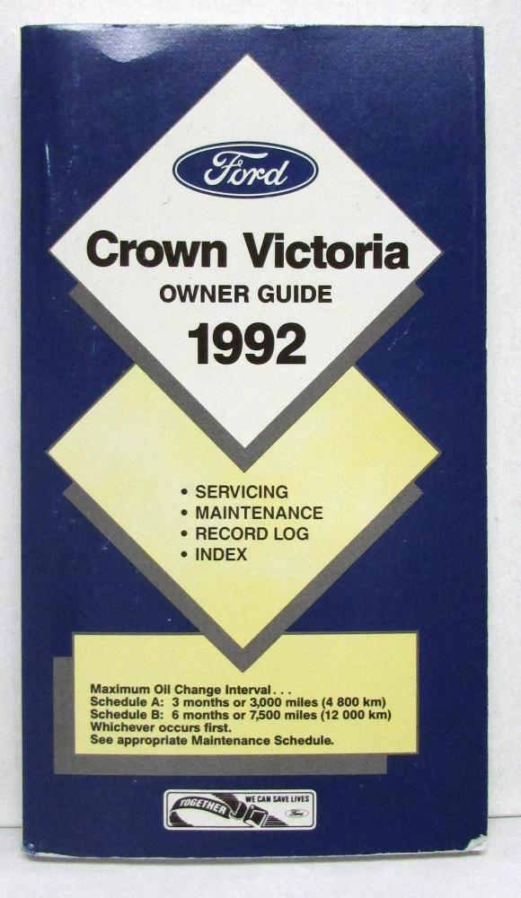 1992 Ford Crown Victoria Owners Operators Manual Original