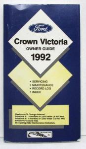1992 Ford Crown Victoria Owners Operators Manual Original