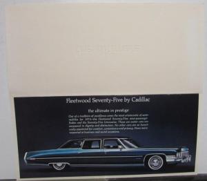 1972 Cadillac Fleetwood Seventy-Five 75 Dealer Sales Brochure Mailer Limousine