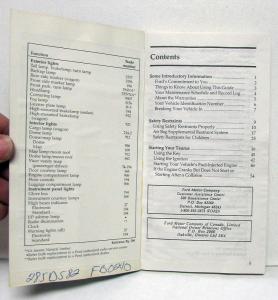 1992 Ford Taurus Owners Operators Manual Original