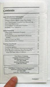 1992 Ford Escort Owners Operators Manual Original
