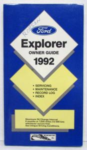1992 Ford Explorer Owners Operators Manual Original