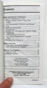 1992 Ford Explorer Owners Operators Manual Original