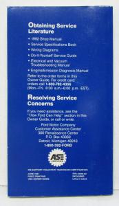 1992 Ford Explorer Owners Operators Manual Original