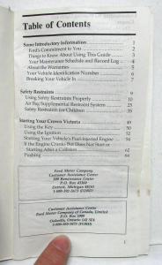 1993 Ford Crown Victoria Owners Operators Manual Original