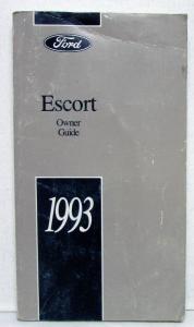 1993 Ford Escort Owners Operators Manual Original