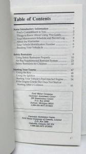1993 Ford Taurus Owners Operators Manual Original