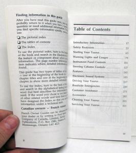 1995 Ford Taurus Owners Operators Manual Original
