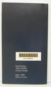 1996 Ford Taurus Owners Operators Manual Original
