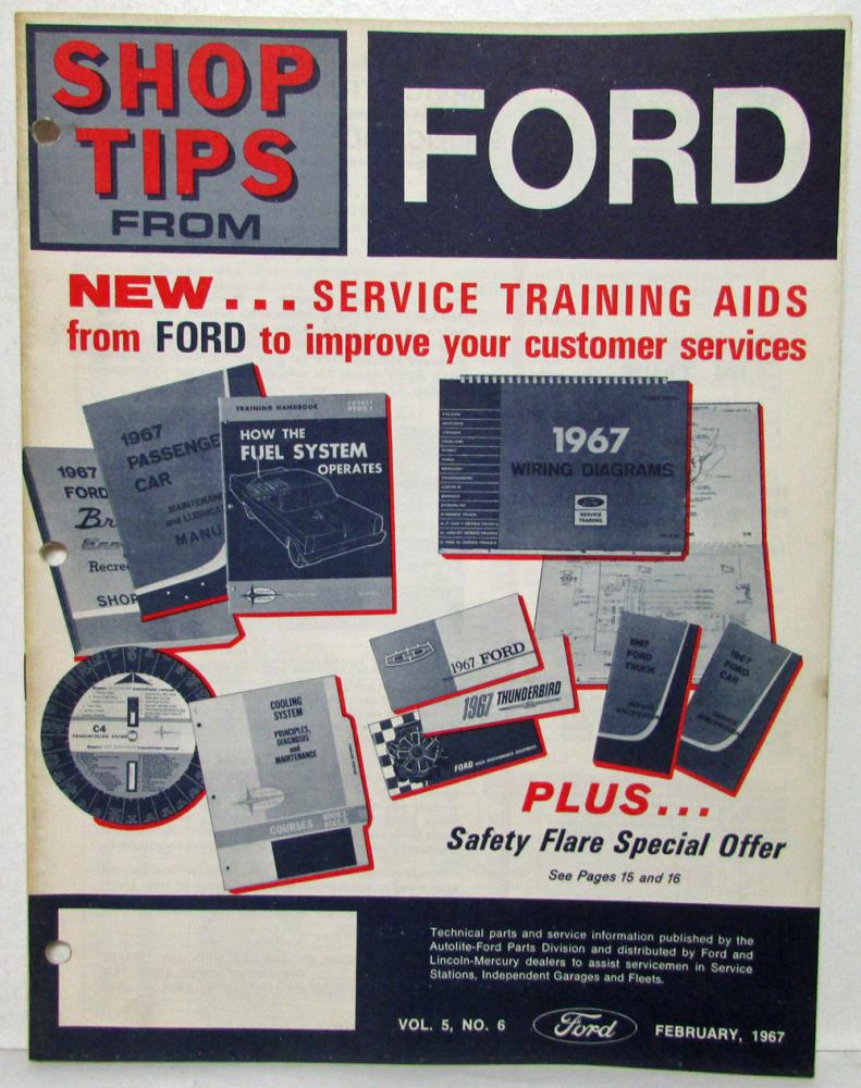 1967 February Ford Shop Tips Vol 5 No 6 New Service Training Aids