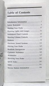 1996 Ford Probe Owners Operators Manual Original