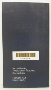 1996 Ford Crown Victoria Owners Operators Manual Original