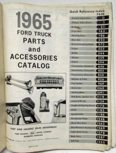 1965 65 Ford Truck Parts Catalog Manual F 100 250 350 Pickup Diesel HD Tilt Cab