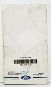 1997 Ford Taurus Owners Operators Manual Original