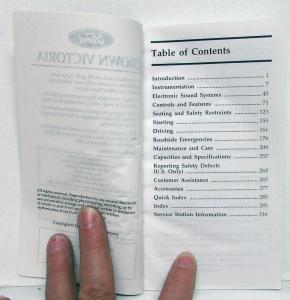 1997 Ford Crown Victoria Owners Operators Manual Original