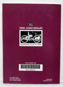 1997 Ford Contour Owners Operators Manual Original