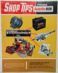 1968 November Ford Shop Tips Vol 7 No 3 Your Guide to Parts Identification