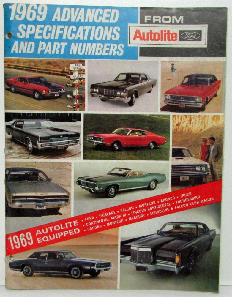 1969 Ford Shop Tips Advanced Specifications and Part Numbers