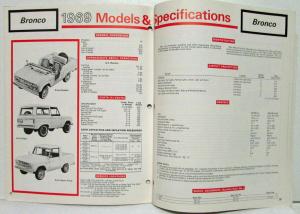 1969 Ford Shop Tips Advanced Specifications and Part Numbers